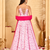 Gulab pink floral anarkali kurta with dupatta