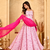 Gulab pink floral anarkali kurta with dupatta