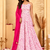 Gulab pink floral anarkali kurta with dupatta
