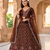 Dark Brown Color Thread,Sequins And Dori Work Thai Silk_Blend Lehenga Choli