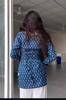 Women's rayon handpainted handblock designer Short Kurtis 3