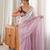 Lavender  premium satin saree with golden butti work & designer border