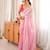 Pink premium satin saree with golden butti work & designer border