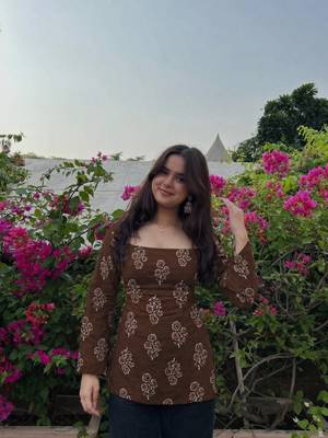 Women's rayon handprinted designer casual wear Jaipuri ethnic Brown short kurti 3