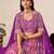 Purple&Rani Georgette Semi Stitched Lehenga Choli with Embroidery & Diamond Work
