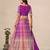 Purple&Rani Georgette Semi Stitched Lehenga Choli with Embroidery & Diamond Work