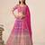 Rani&Purple Georgette Semi Stitched Lehenga Choli with Embroidery & Diamond Work