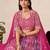 Rani&Purple Georgette Semi Stitched Lehenga Choli with Embroidery & Diamond Work