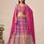 Rani&Purple Georgette Semi Stitched Lehenga Choli with Embroidery & Diamond Work