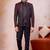 Wine & black imported jacquard fabric 3 piece jacket jodhpuri for men