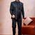Green  & black imported jacquard fabric 3 piece jacket jodhpuri for men