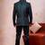 Green  & black imported jacquard fabric 3 piece jacket jodhpuri for men