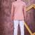 Pink computer thread work on art silk jodhpuri for men
