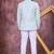 Blue computer thread work on art silk jodhpuri for men