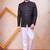 Black imported plain fabric jodhpuri for men