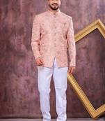 Pink imported plain fabric jodhpuri for men