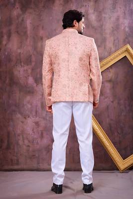 Pink imported plain fabric jodhpuri for men 3