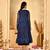 Women's neel leheriya chiffon anarkali set with dupatta