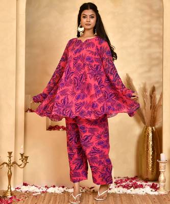 Women's gulab floral farshi salwar set with dupatta 1