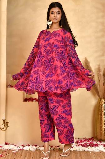 Women's gulab floral farshi salwar set with dupatta