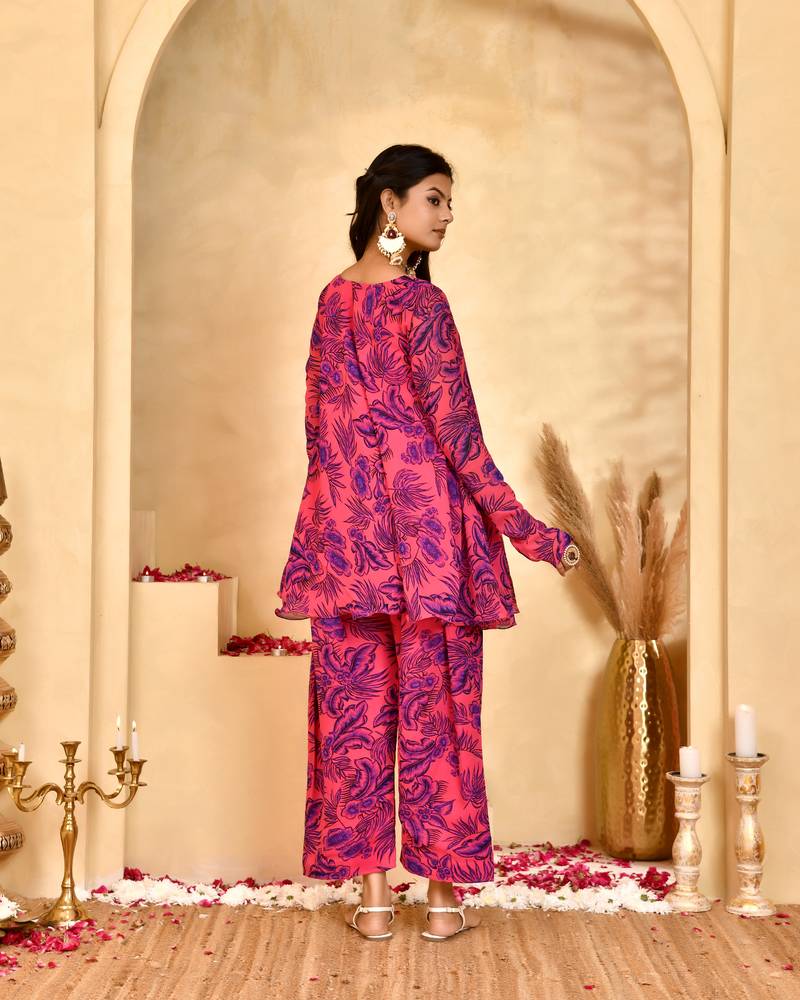 Women's gulab floral farshi salwar set with dupatta