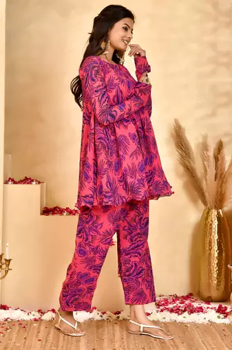 Women's gulab floral farshi salwar set with dupatta