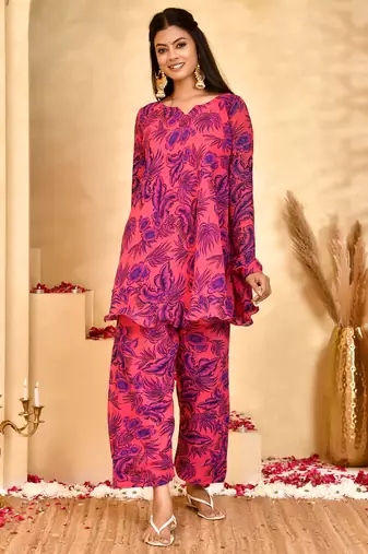 Women's gulab floral farshi salwar set with dupatta