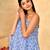 Women's neel blue floral sharara set with dupatta