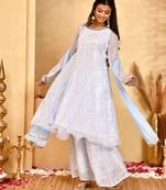 Women's noor chiffon anarkali kurta set with dupatta