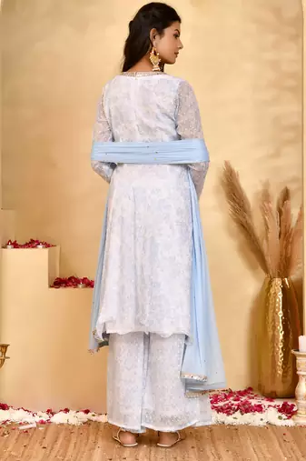 Women's noor chiffon anarkali kurta set with dupatta
