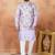 Purple jacquard 3 peice  kurta jacket set for men
