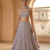 grey embroidery georgette designer lehenga choli with dupatta