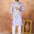 Purple jacquard 3 peice  kurta jacket set for men