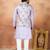 Purple jacquard 3 peice  kurta jacket set for men