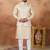 Gold jacquard 3 peice  kurta jacket set for men