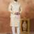 Gold jacquard 3 peice  kurta jacket set for men