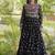 Bandhani print faux georgette gown with kutchi patchwork | 12 meter flair | m-xxl