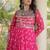 Bandhani print faux georgette gown with kutchi patchwork | 12 meter flair | m-xxl