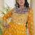 Bandhani print faux georgette gown with kutchi patchwork | 12 meter flair | m-xxl