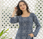 Women's Rayon Jaipuri Mandala Printed Ethnic Short Kurtas & Kurtis