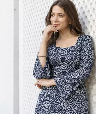 Women's Rayon Jaipuri Mandala Printed Ethnic Short Kurtas & Kurtis