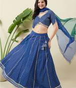 Woven Design Gotta Patti Ready to Wear Lehenga & Blouse With Dupatta