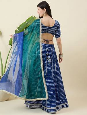 Woven Design Gotta Patti Ready to Wear Lehenga & Blouse With Dupatta 2