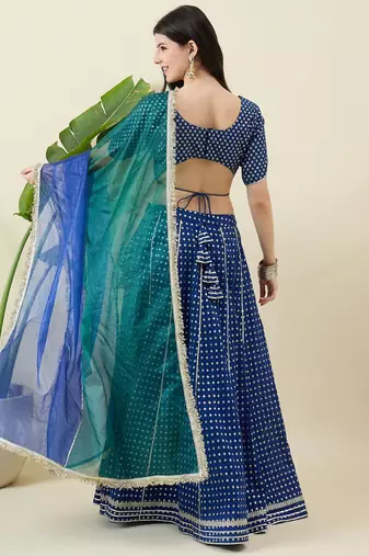 Woven Design Gotta Patti Ready to Wear Lehenga & Blouse With Dupatta