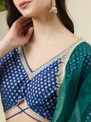 Woven Design Gotta Patti Ready to Wear Lehenga & Blouse With Dupatta 3
