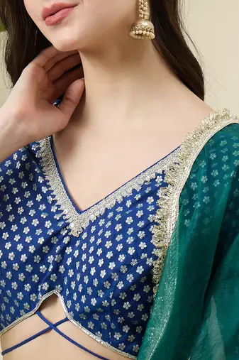 Woven Design Gotta Patti Ready to Wear Lehenga & Blouse With Dupatta