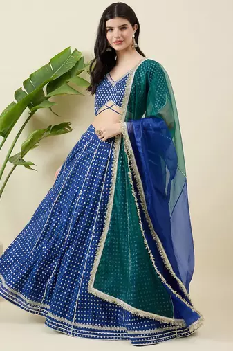 Woven Design Gotta Patti Ready to Wear Lehenga & Blouse With Dupatta