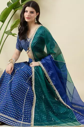 Woven Design Gotta Patti Ready to Wear Lehenga & Blouse With Dupatta