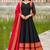 Black Anarkali Suit with Red Dupatta | Embroidered Ethnic Party Wear Dress