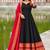 Black Anarkali Suit with Red Dupatta | Embroidered Ethnic Party Wear Dress